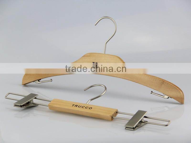 2016 best selling wooden hanger and pants hanger with special hook