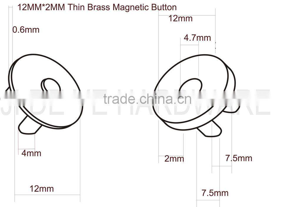 12mmx2mm antique metal magnetic button