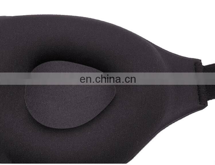 High Quality Whosale Custom Upgraded 100% Black Blackout 3D Eye Sleep Mask with Memory Foam