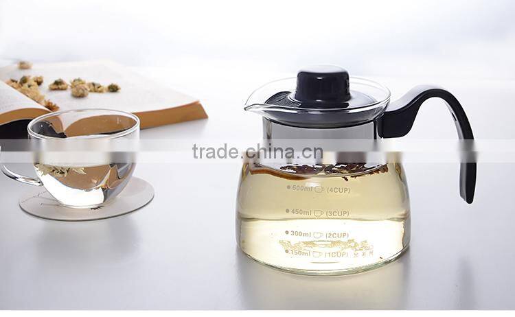 borosilicate glass water pitcher, hot water drinking pitcher 700ml