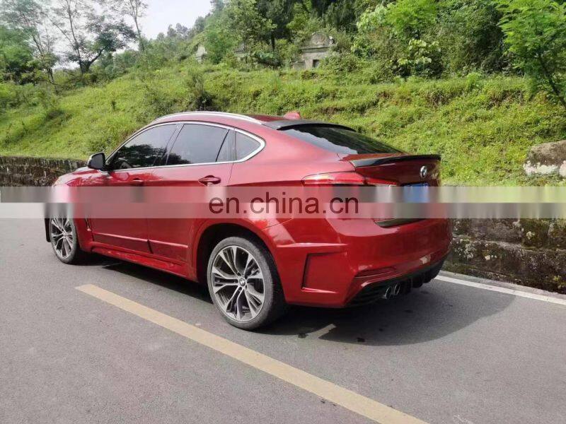 Runde Resin Or Half Carbon Material Front Bumper Rear Bumper Side SKirts Fender For BMW X6 F16 Haman Style Wide Body Kit