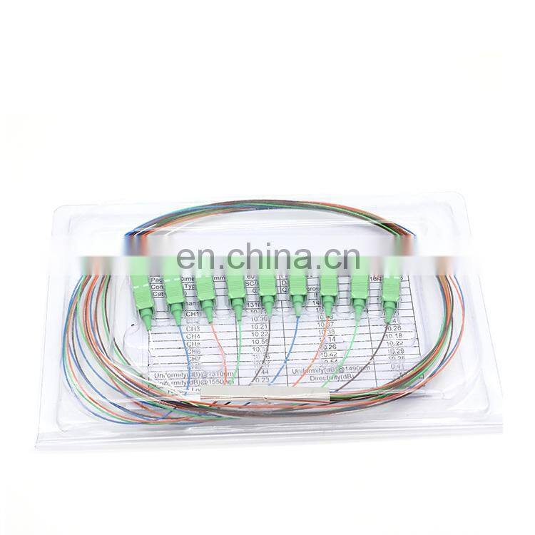 FTTH Mini Steel Tube Module 1X16 Fiber Optic PLC Splitter with Sc APC Connectors