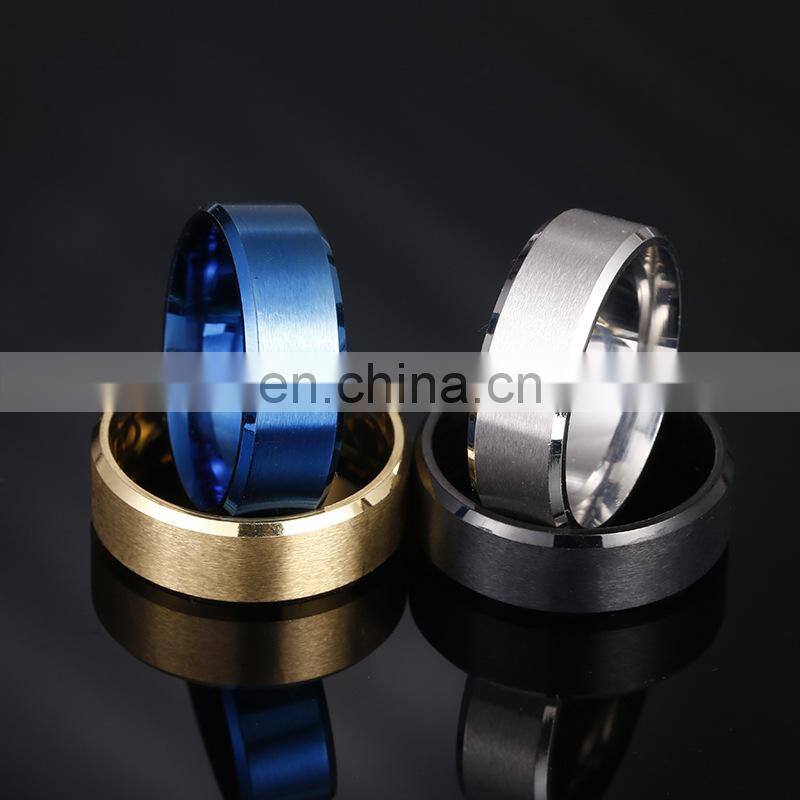 Fashion Charm Jewelry ring men stainless steel Matte Black Rings For men Women