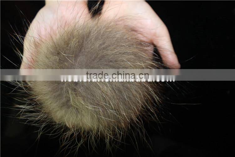 Real Raccoon Fur Ball Key Chain Raccoon Fur Pompons For Hats For Shoes Fur Cap Accessories Ball