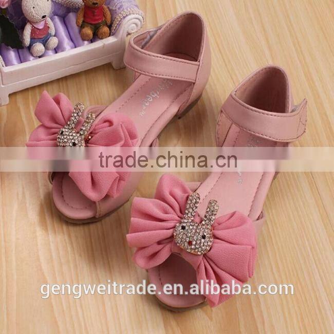2015 Beautiful Girl Shoes Kids Summer Fish Mouth Shoes Baby Girl Rose Single Shoes