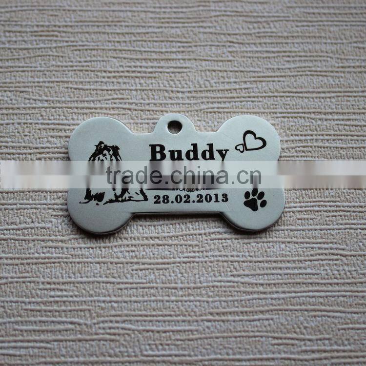 Stainless Steel Pet Name Phone Number ID Tags Custom Engraved Bone Shape Dog Tag