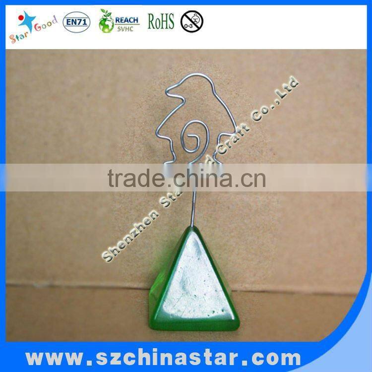 Custom animal shape clip with variety resin base name card holder