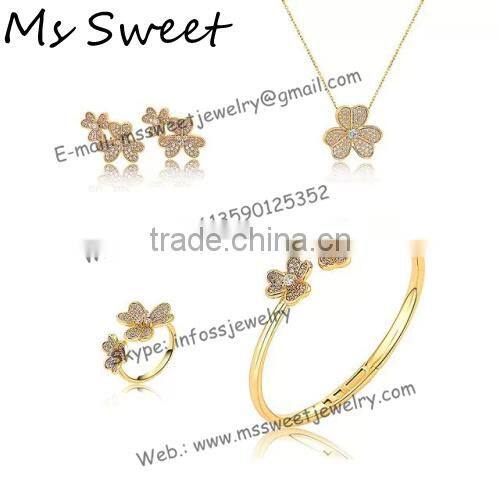 handmade newest design rhinestone jewelry set 2015