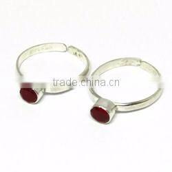 Special Secret !! Red Onyx 925 Sterling Silver Toe Rings, Unique Silver Jewelry, Sterling Toe Rings