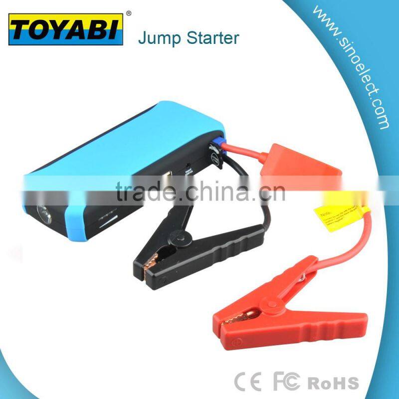 12000mAh Car Jump Starter and Portable Charger Power Bank with 400A Peak Current, Advanced Safety Protection and LED Flashlight