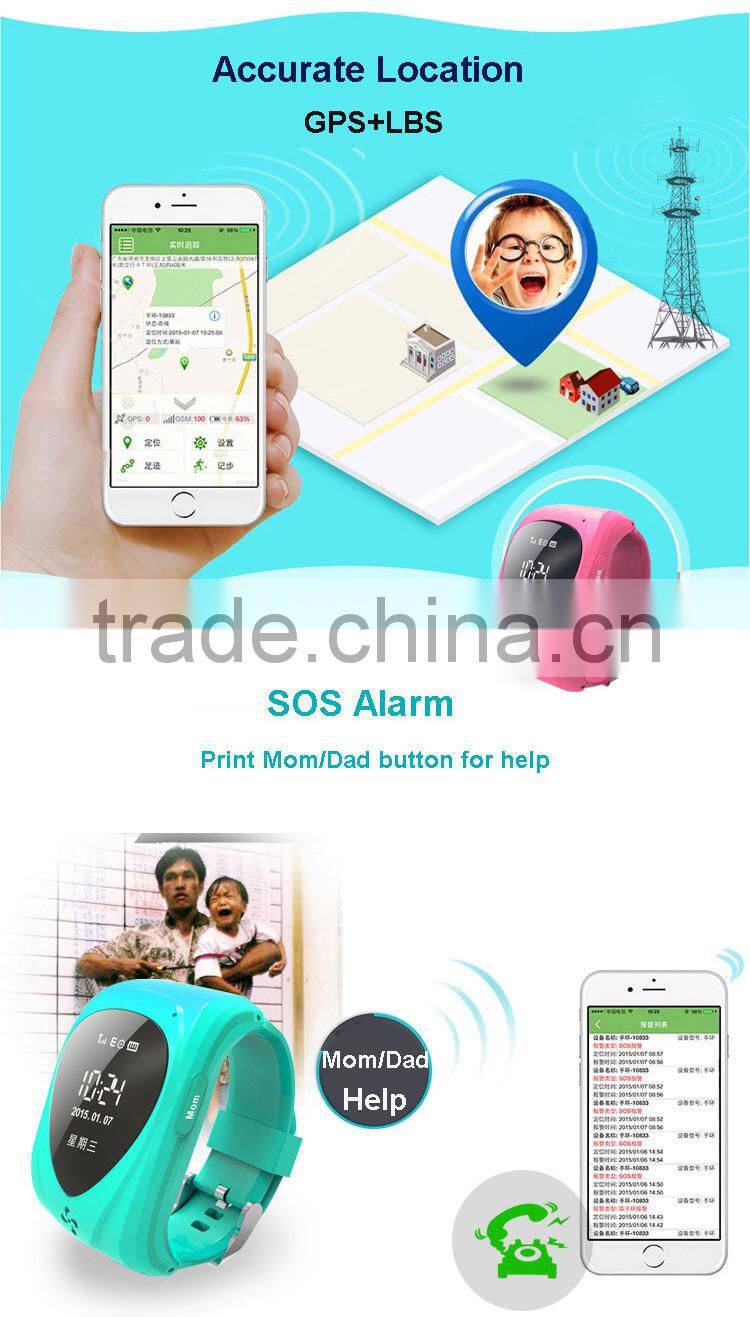 Wrist watch GPS tracking device for kids