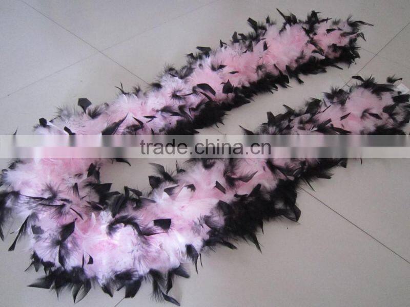 Cheap Black Feather Boa With Silver Lurex For Catwalk Clothing Decorations