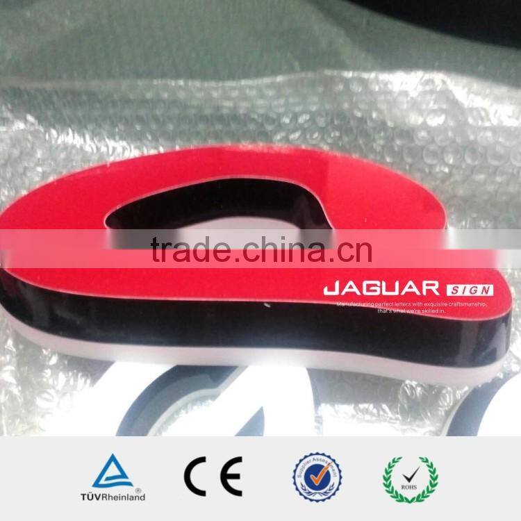 Vinyl film apply side outdoor waterproof mini embossing acrylic led letter sign