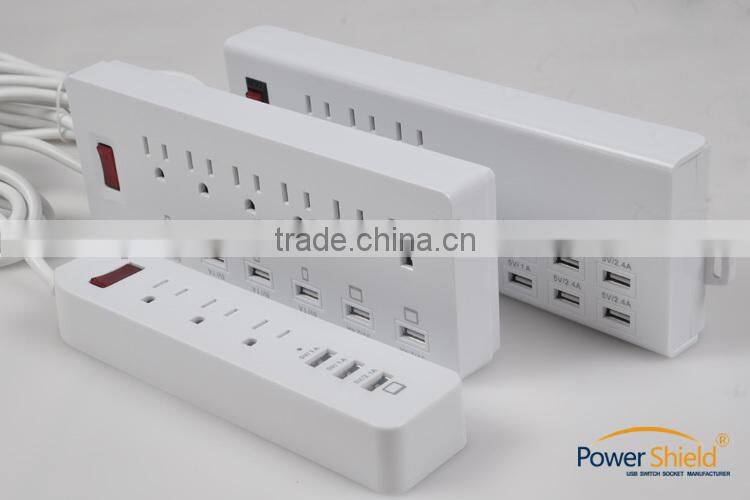 USA/United States / America USB extension socket outlet with Surge Protector 120V 16A