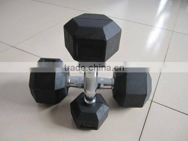 Black dumbell / Rubber hex dumbbell TZ-8001