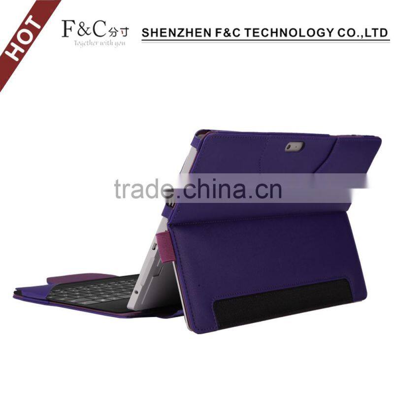 Wholesaler price detached leather folio case for microsoft surface pro 4 tablet