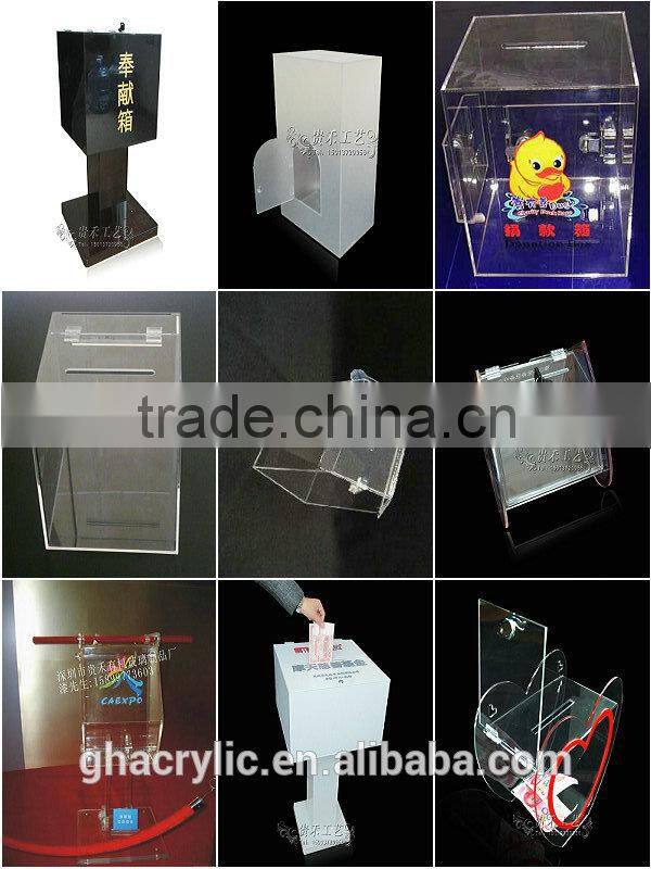 2016 Transparent standing donation boxes for sale