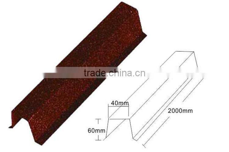 Ridge hip tile with stone coated for roof accessories