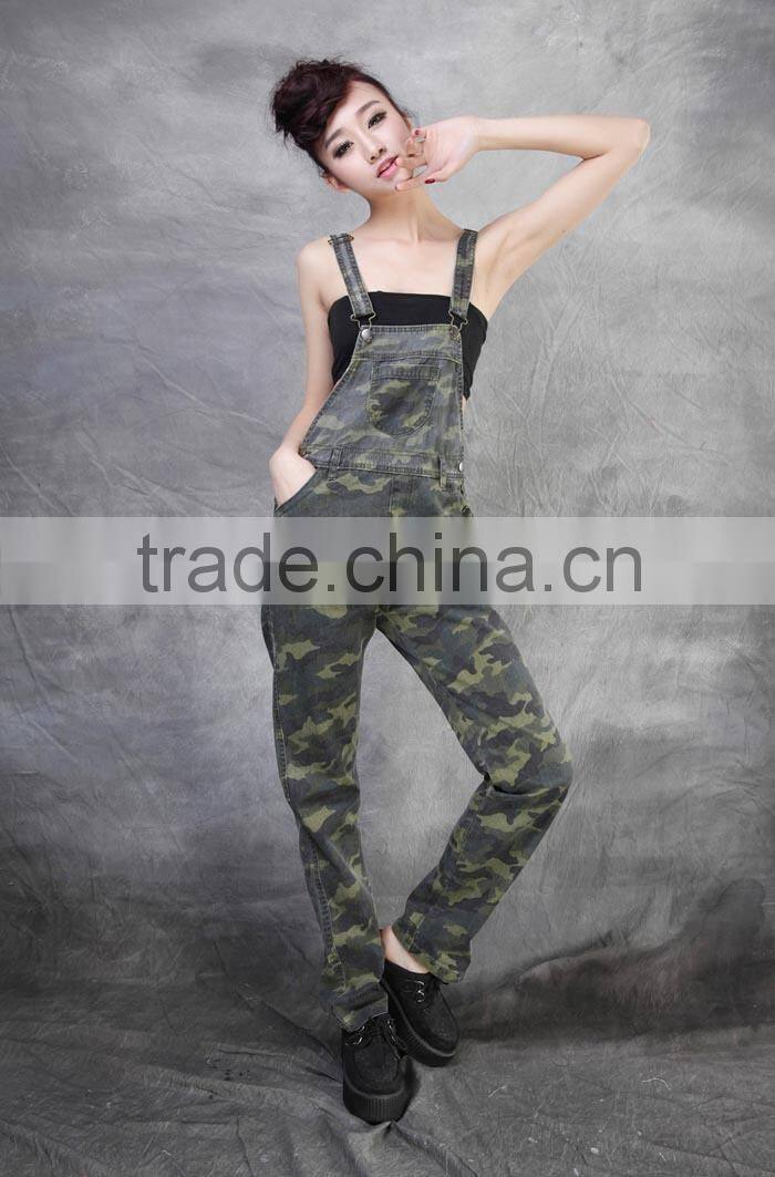 2016 Women Military camo Rompers and Overalls long Camouflage Jumpsuits