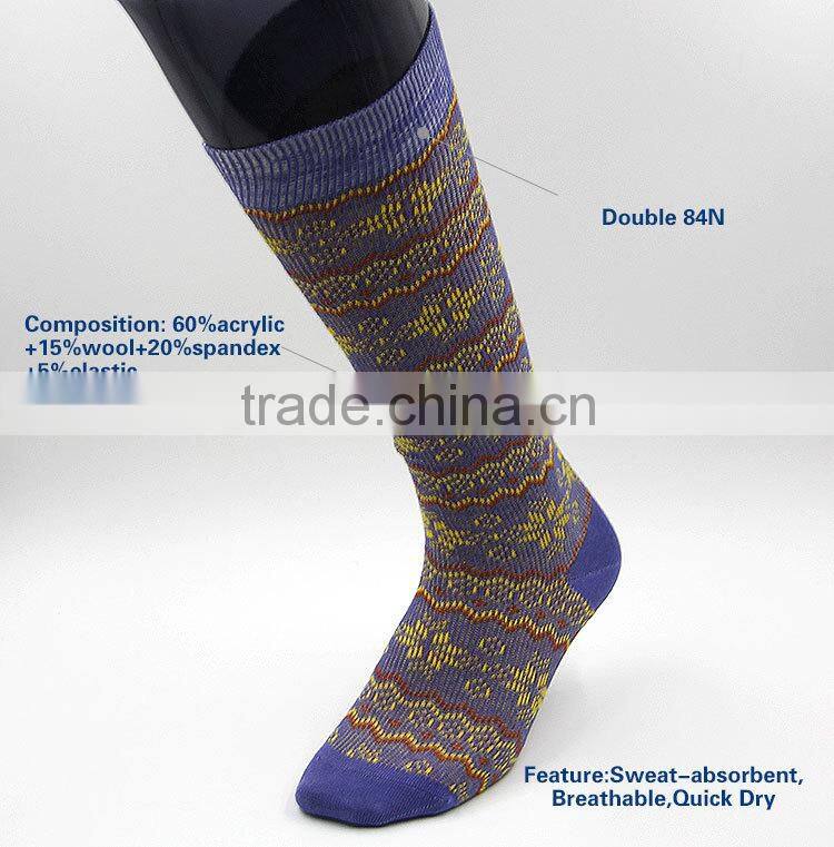 2015! Newest Fashion Knee High Contrast Color Wool Sock of China Manufacturer !