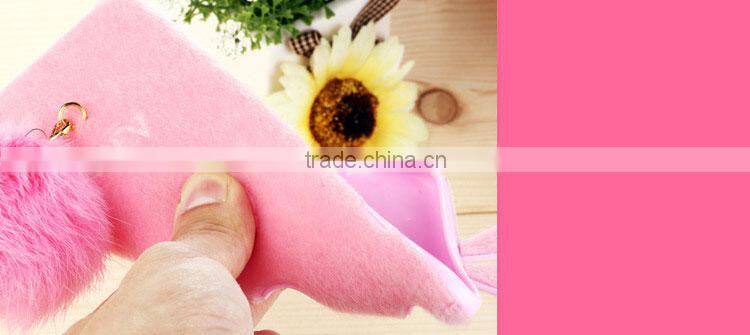 Soft TPU Genuiue Rabbit colorfull Fluffy Fur Tail Ball Phone Case Lxuxry Phone Case for Iphone and for Samsung