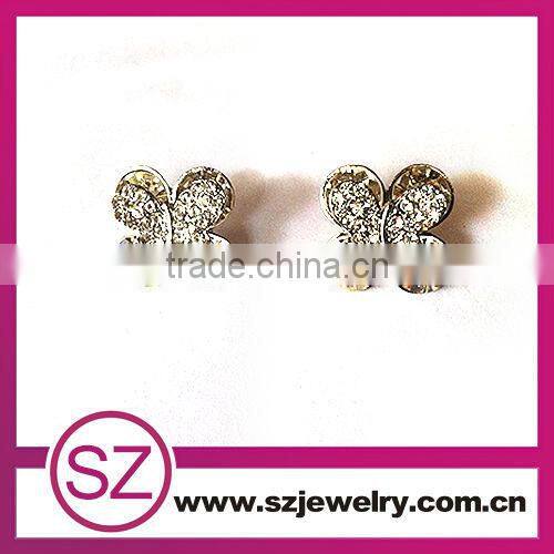 EN0064 wholesale fashion jewelry zircon micro paved heart earings alibaba china