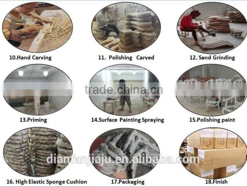 Italian antique style gold leaf baroque dining chair luxury white wedding chair