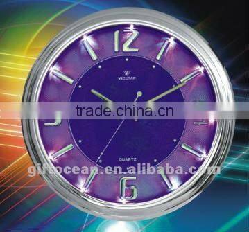 Noble LED light analog wall clock, hotel LED wall clock