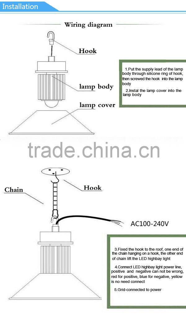 CE RoHS approved SMD 150W led industrial light led high bay light RA>80