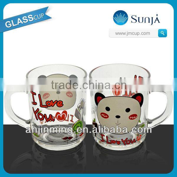 cartoon glass cup with handle kinds favor glass mug cup with handle