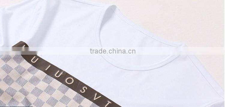 O neck cotton t-shirt with dark blue color