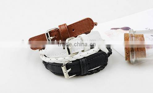 Knitting Leather Straw Rope Bracelet For Boys,Fashion Leather Bracelet For Men