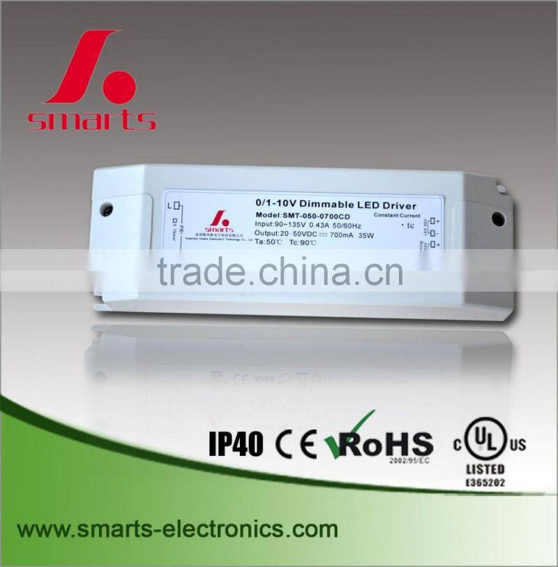 0-10v 1a 40w dimming led driver led lights power supply