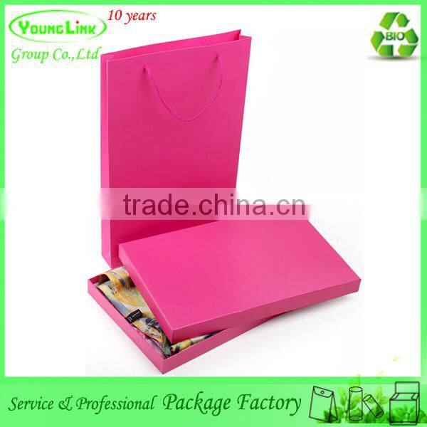 High-end decent candy color gift scarf packaging box with string