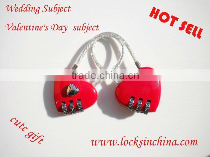Promotional Silver Mini Heart cheap padlock and heart shape keys