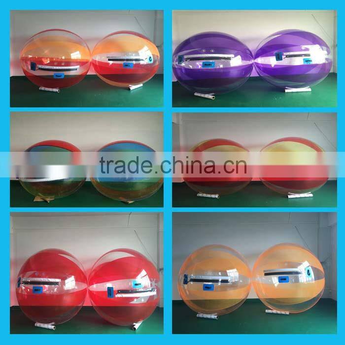 Guangzhou Top quality PVC/TPU Colorful inflatable jumbo water ball,inflatable water walking ball