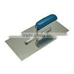 Plastering trowel with wooden handle, carbon steel normal polished, V notched