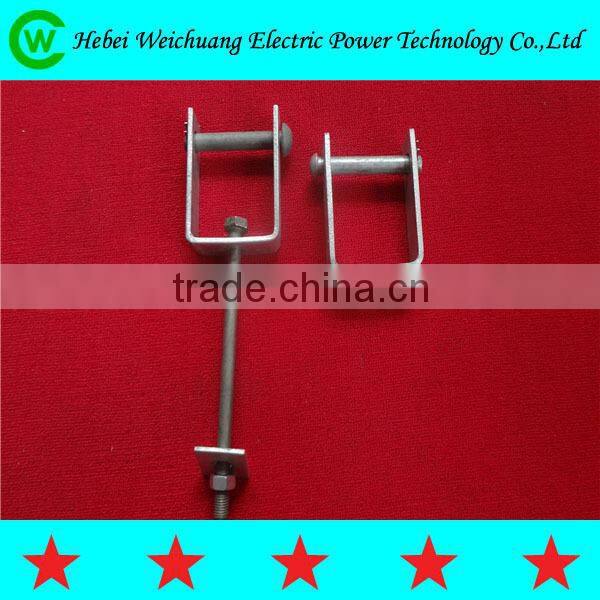 High quality hot dip galvanized insulator D iron / bracket for electric power accessories / cable fitting