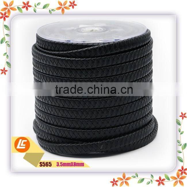 plain braiding genuine cowhide leather rope 10 mm