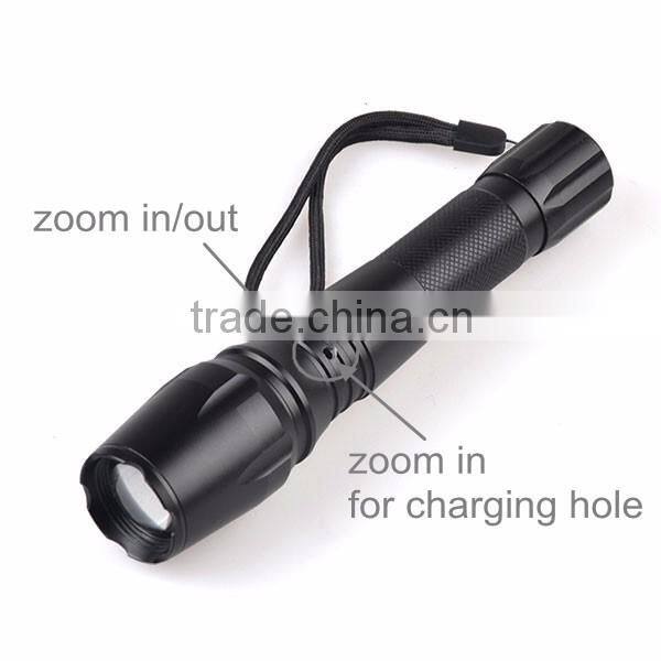 TP-1877 XML T6 / U2 LED Powerful Light / Zoomable Power Flashlight With Nylon Bag