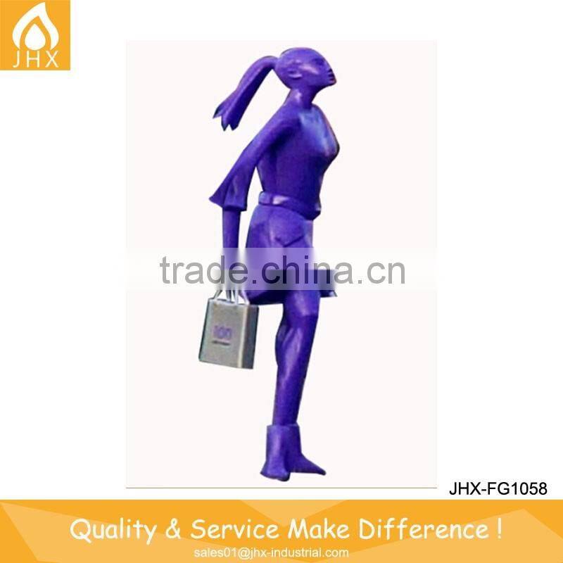 Abstract Girl Fiberglass Sculpture For Garden Decoration