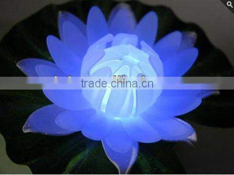 Battery operated Color changing Floating lotus with LED light for deccoration