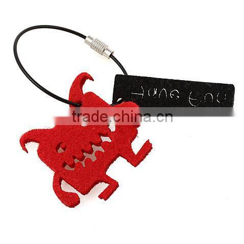 wool felt key ring/red felt key chain