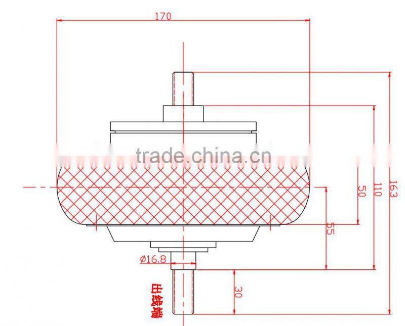 6 inch hub motor brushless gearless dc with drum brake