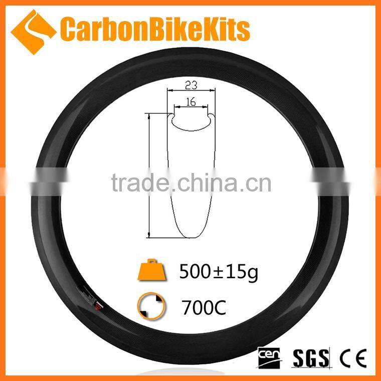 CarbonBikeKits road bicycle carbon rim 23mm width 60mm depth clincher