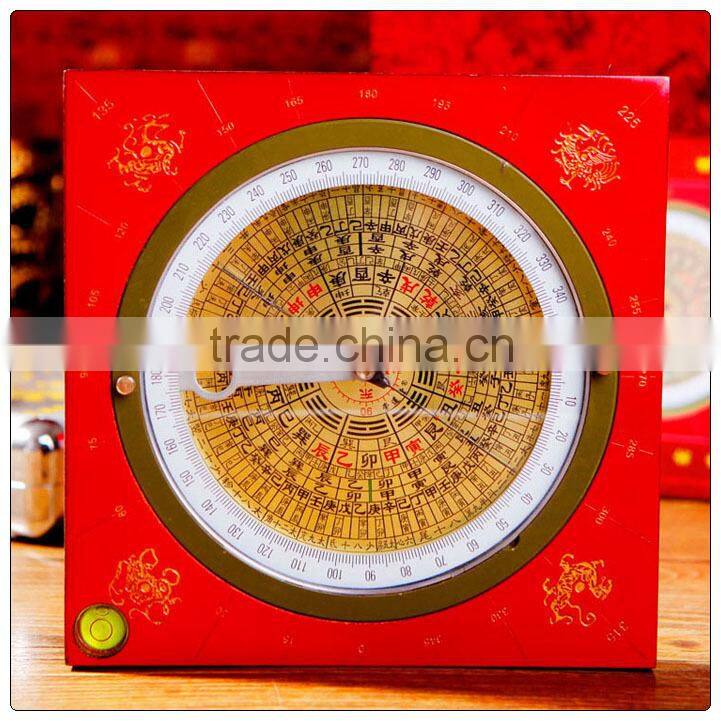 Red color Wooden material chinese fengshui lou pan,round lou pan