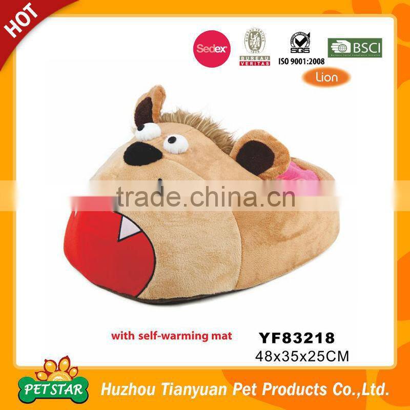 New!!! Comfortable Luxury Unique Design Cute Lion Head Plush Pet House Mould