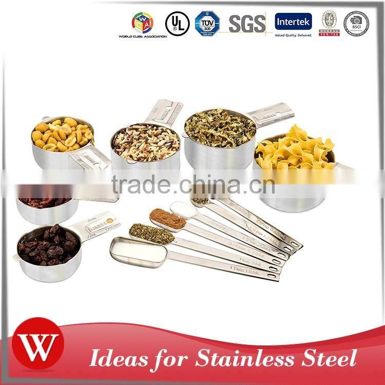High quality food metal stainless steel measuring cups 6 pcs