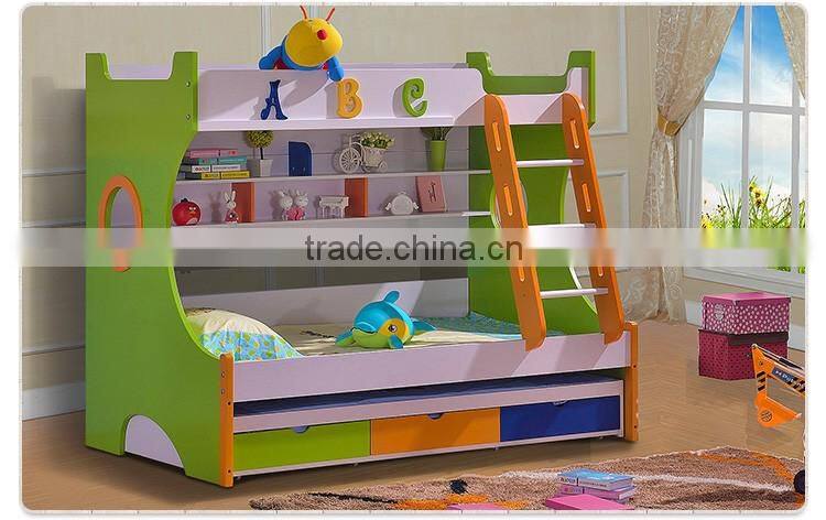 805# colourful triple bunk bed for kids