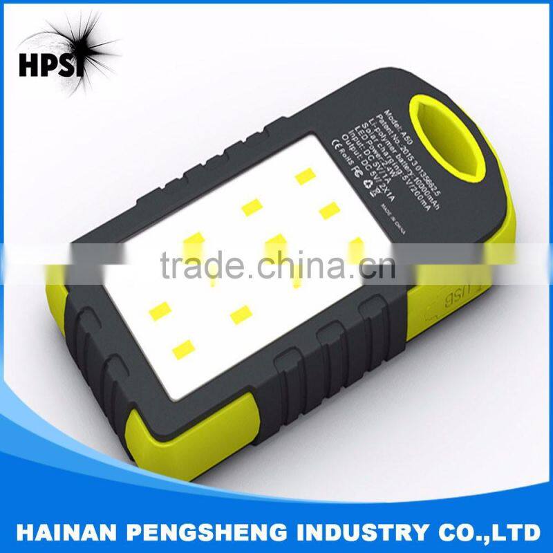 Mini Solar Power Bank 8000mAh for Iphone and Android with Camping Light
